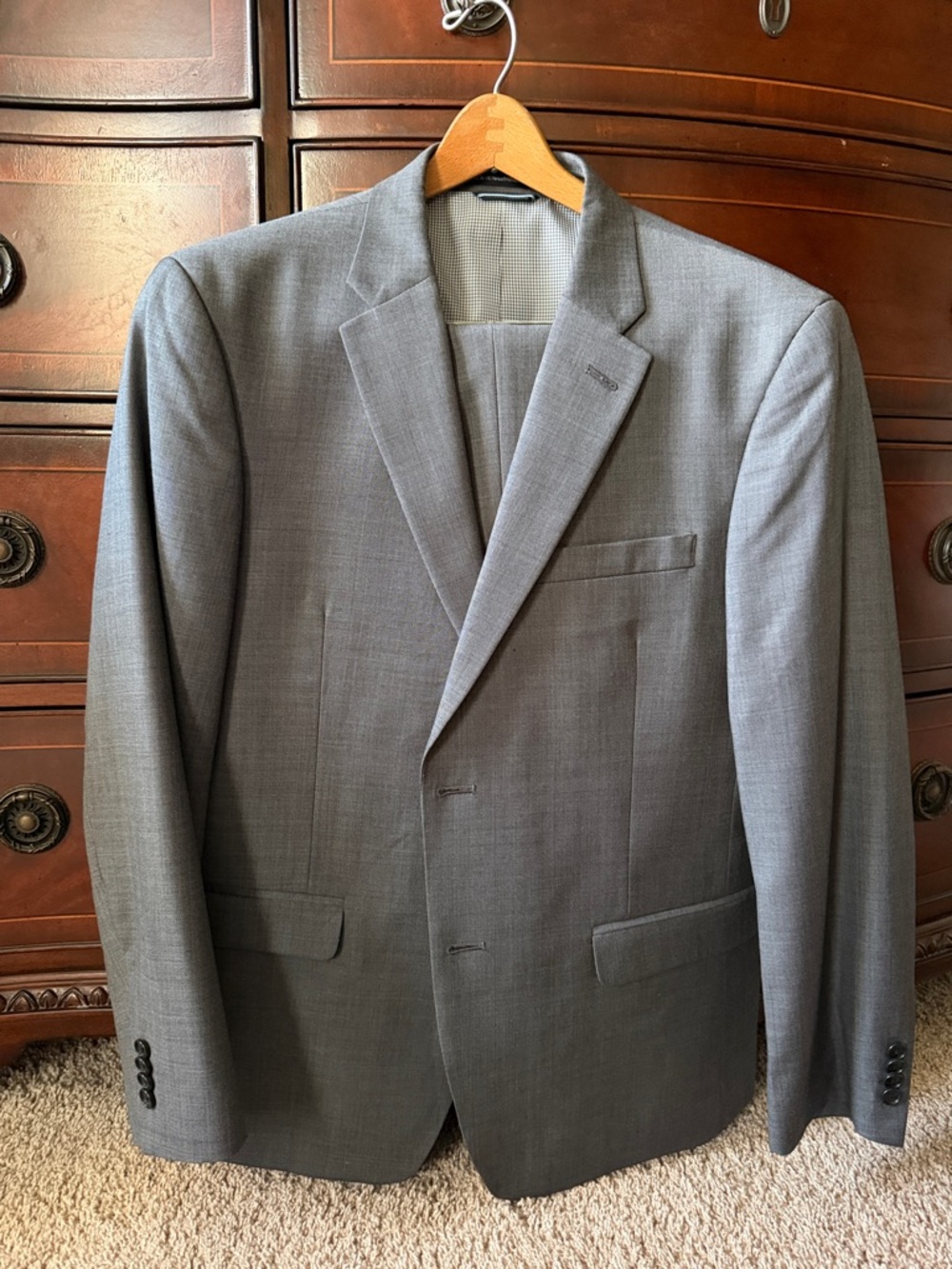 Tommy Hilfiger Men's Gray Two-Button Wool Blend Blazer